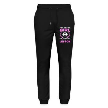 Ce marin vous donnera une leçon - Pantalon de jogging bio MOVER Stanley/Stella unisexe - noir - Devant - Marisol (170cm) & Nik (191cm)
