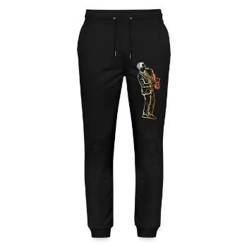 Vintage Saxophone - Stanley/Stella Mover Unisex Organic Jogging Trousers - black - Front - Marisol (170cm) & Nik (191cm)