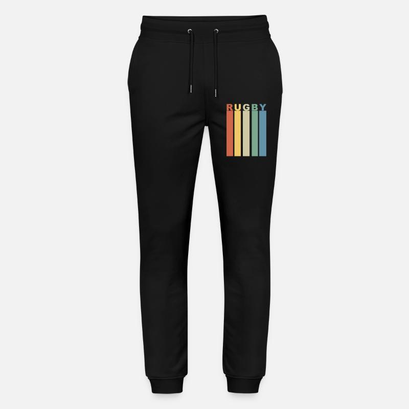 Retro-Rugby-Band mit vertikalen Farben - Stanley/Stella Unisex Bio Jogginghose Mover  - Schwarz