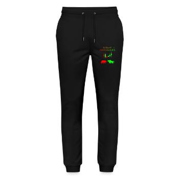 Intelligence humaine Chemise de commerce Ours et Taureau - Pantalon de jogging bio MOVER Stanley/Stella unisexe - noir - Devant - Marisol (170cm) & Nik (191cm)