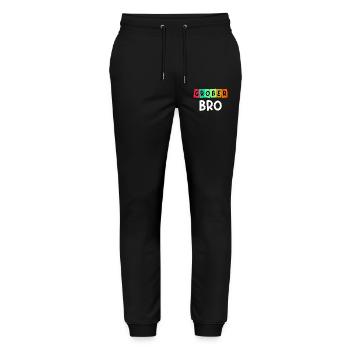 Geschwister Großer Bruder Spruch Bruderherz - Stanley/Stella Unisex Bio Jogginghose Mover  - Schwarz - Vorne - Marisol (170cm) & Nik (191cm)