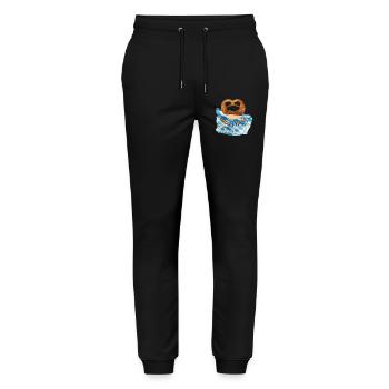 Wiesen Brezel - Stanley/Stella Unisex Bio Jogginghose Mover  - Schwarz - Vorne - Marisol (170cm) & Nik (191cm)