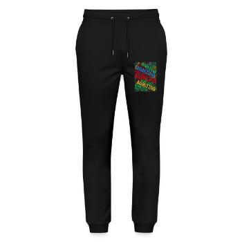 Agostino t-shirt t-shirt word cloud gift idea - Stanley/Stella Mover Unisex Organic Jogging Trousers - black - Front - Marisol (170cm) & Nik (191cm)