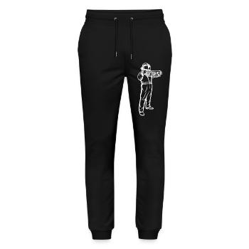 Imker Zeichnung - Stanley/Stella Unisex Bio Jogginghose Mover  - Schwarz - Vorne - Marisol (170cm) & Nik (191cm)