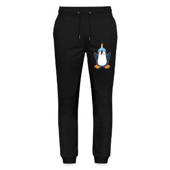 Bougie d’anniversaire Pingouin - Pantalon de jogging bio MOVER Stanley/Stella unisexe - noir - Devant - Marisol (170cm) & Nik (191cm)