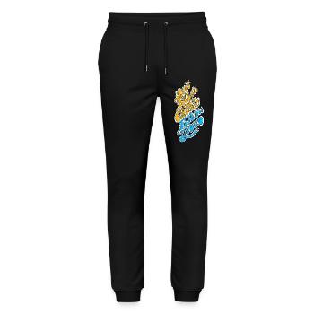 Anticlérical - Pantalon de jogging bio MOVER Stanley/Stella unisexe - noir - Devant - Marisol (170cm) & Nik (191cm)