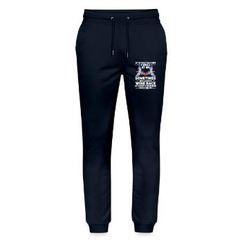 Meine Scharlachroten Aras zwinkern mir manchmal zu - Stanley/Stella Unisex Bio Jogginghose Mover  - Navy - Vorne - Marisol (170cm) & Nik (191cm)