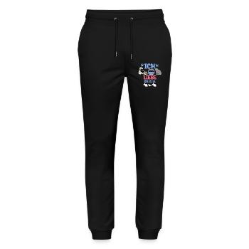 Haustiere Statement Hund Katze Maus Hase Fisch - Stanley/Stella Unisex Bio Jogginghose Mover  - Schwarz - Vorne - Marisol (170cm) & Nik (191cm)