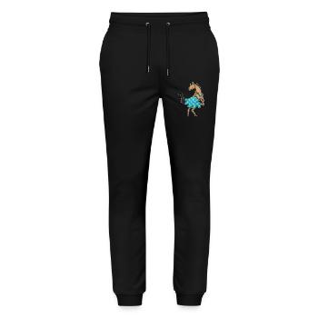 Horse Polka Dots Dress - Stanley/Stella Mover Unisex Organic Jogging Trousers - black - Front - Marisol (170cm) & Nik (191cm)