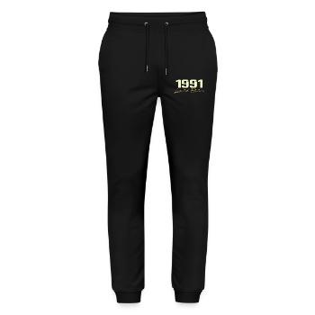 1991 Édition Limitée - 1991 Cadeau D'anniversaire - Pantalon de jogging bio MOVER Stanley/Stella unisexe - noir - Devant - Marisol (170cm) & Nik (191cm)