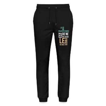 la plus grande echec est de ne pas avoir - Pantalon de jogging bio MOVER Stanley/Stella unisexe - noir - Devant - Marisol (170cm) & Nik (191cm)
