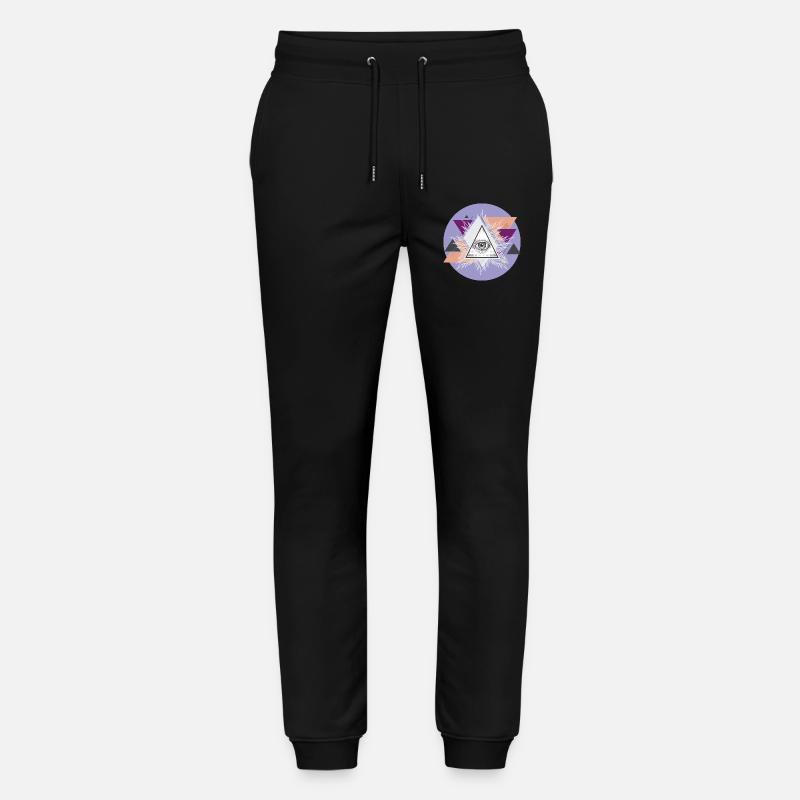 Geometric Triangular Eye with Auras - Stanley/Stella Mover Unisex Organic Jogging Trousers - black