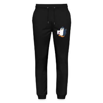 Jeu de cartes de poker Penguin Poker - Pantalon de jogging bio MOVER Stanley/Stella unisexe - noir - Devant - Marisol (170cm) & Nik (191cm)