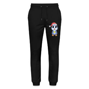 Penguin Christmas - Stanley/Stella Mover Unisex Organic Jogging Trousers - black - Front - Marisol (170cm) & Nik (191cm)