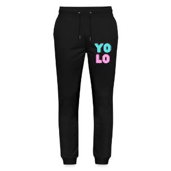 Cool Candy YOLO Design - Stanley/Stella Mover Unisex Organic Jogging Trousers - black - Front - Marisol (170cm) & Nik (191cm)