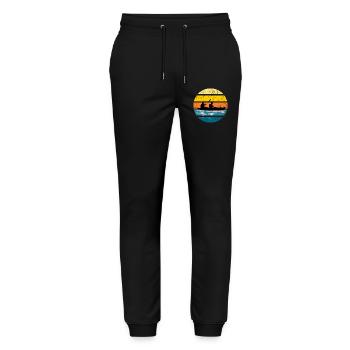 Kayak Duo Sunset Silhouette Circle - Stanley/Stella Mover Unisex Organic Jogging Trousers - black - Front - Marisol (170cm) & Nik (191cm)