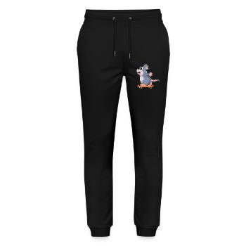 Mouse Skater Skateboard Sport - Stanley/Stella Mover Unisex Organic Jogging Trousers - black - Front - Marisol (170cm) & Nik (191cm)