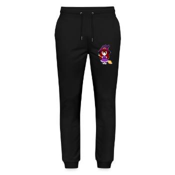 Girl Witch Broom - Stanley/Stella Mover Unisex Organic Jogging Trousers - black - Front - Marisol (170cm) & Nik (191cm)