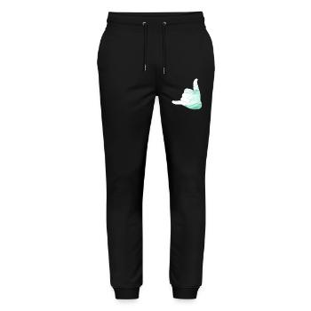 Hallo Surfer Shaka - Stanley/Stella Unisex Bio Jogginghose Mover  - Schwarz - Vorne - Marisol (170cm) & Nik (191cm)
