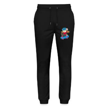 Monkey Skater Skateboard Sport - Stanley/Stella Mover Unisex Organic Jogging Trousers - black - Front - Marisol (170cm) & Nik (191cm)