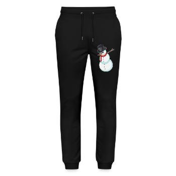Danse hip-hop de Noël Snowman - Pantalon de jogging bio MOVER Stanley/Stella unisexe - noir - Devant - Marisol (170cm) & Nik (191cm)
