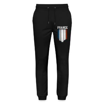 Flag of France, French pride - Stanley/Stella Mover Unisex Organic Jogging Trousers - black - Front - Marisol (170cm) & Nik (191cm)