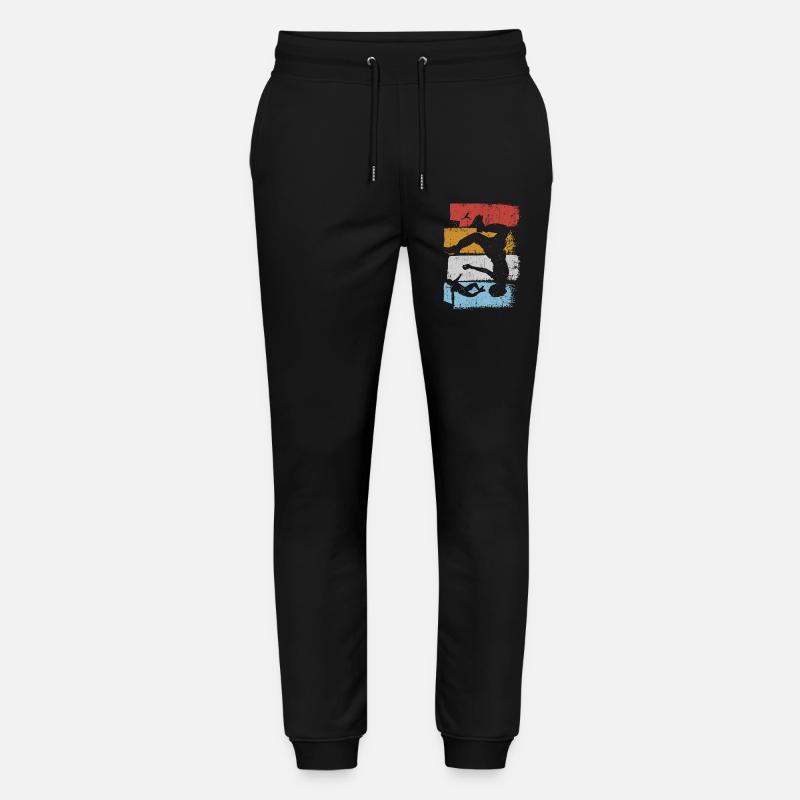 Stripes Sunset Diver Silhouette - Stanley/Stella Unisex Bio Jogginghose Mover  - Schwarz