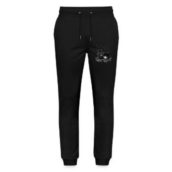 Cat Mouse Winter Illustration - Stanley/Stella Mover Unisex Organic Jogging Trousers - black - Front - Marisol (170cm) & Nik (191cm)