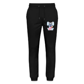 Motif de bébé lapin - Pantalon de jogging bio MOVER Stanley/Stella unisexe - noir - Devant - Marisol (170cm) & Nik (191cm)