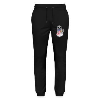 Baby Sea Lion Motif - Stanley/Stella Mover Unisex Organic Jogging Trousers - black - Front - Marisol (170cm) & Nik (191cm)