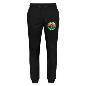 Mountains, hikers, camping, nature, camping, camping - Stanley/Stella Mover Unisex Organic Jogging Trousers - black - Front - Marisol (170cm) & Nik (191cm)