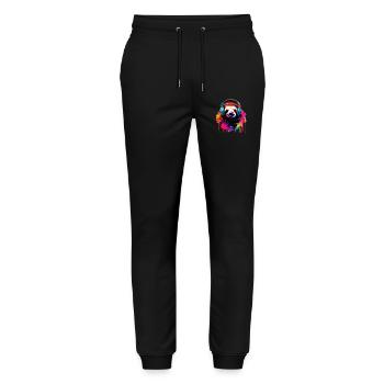 Faultier mit Kopfhörer Musik Faul Müde Faultiere - Stanley/Stella Unisex Bio Jogginghose Mover  - Schwarz - Vorne - Marisol (170cm) & Nik (191cm)