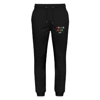Lebendiges Kreuzstichmuster T-Shirt-Design - Stanley/Stella Unisex Bio Jogginghose Mover  - Schwarz - Vorne - Marisol (170cm) & Nik (191cm)
