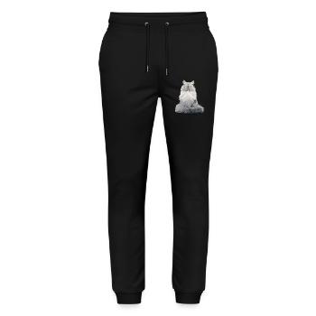 Persian Cat - Stanley/Stella Mover Unisex Organic Jogging Trousers - black - Front - Marisol (170cm) & Nik (191cm)