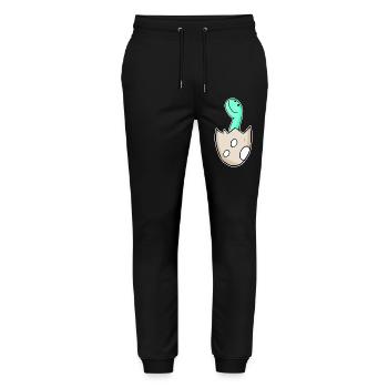 Dinosaur Egg Dino Baby Motif - Stanley/Stella Mover Unisex Organic Jogging Trousers - black - Front - Marisol (170cm) & Nik (191cm)