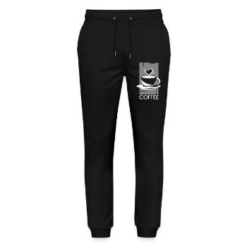 Cafe Coffee Symbol Illustration Logo Bar Graphic - Stanley/Stella Mover Unisex Organic Jogging Trousers - black - Front - Marisol (170cm) & Nik (191cm)