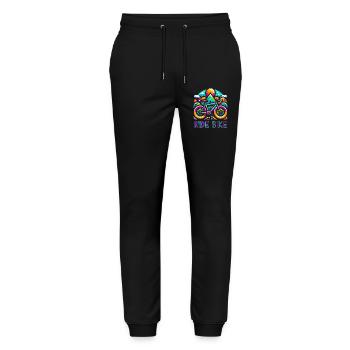 Cycling - Ride Bike design - Stanley/Stella Mover Unisex Organic Jogging Trousers - black - Front - Marisol (170cm) & Nik (191cm)