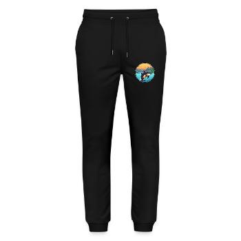 Orca Aquarell Cartoon Kawaii Clipart Tier - Stanley/Stella Unisex Bio Jogginghose Mover  - Schwarz - Vorne - Marisol (170cm) & Nik (191cm)