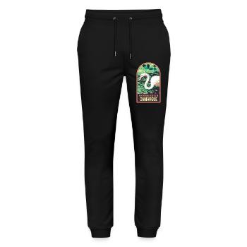 Flamingo Pink Camargue: Verzauberte Natur - Stanley/Stella Unisex Bio Jogginghose Mover  - Schwarz - Vorne - Marisol (170cm) & Nik (191cm)