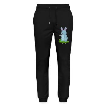 Bunny Coffee Mug - Stanley/Stella Mover Unisex Organic Jogging Trousers - black - Front - Marisol (170cm) & Nik (191cm)