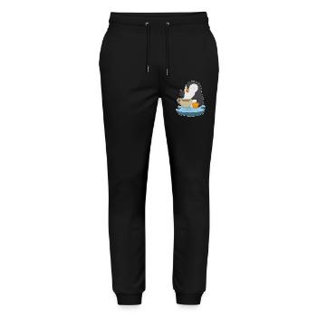 Tasse à café pingouin - Pantalon de jogging bio MOVER Stanley/Stella unisexe - noir - Devant - Marisol (170cm) & Nik (191cm)