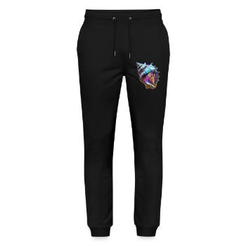 Chromatische Muschel - Stanley/Stella Unisex Bio Jogginghose Mover  - Schwarz - Vorne - Marisol (170cm) & Nik (191cm)