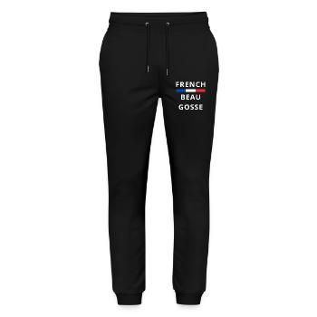 Beau Gosse Français - humour mec séduisant - Pantalon de jogging bio MOVER Stanley/Stella unisexe - noir - Devant - Marisol (170cm) & Nik (191cm)