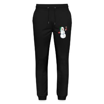 Snowman Christmas Lollipops - Stanley/Stella Mover Unisex Organic Jogging Trousers - black - Front - Marisol (170cm) & Nik (191cm)