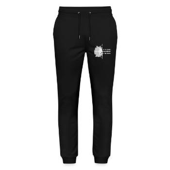 Koordinaten Walchensee - Stanley/Stella Unisex Bio Jogginghose Mover  - Schwarz - Vorne - Marisol (170cm) & Nik (191cm)