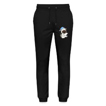 Schlafen Müde - Katze mit Kissen und Schlafmütze - Stanley/Stella Unisex Bio Jogginghose Mover  - Schwarz - Vorne - Marisol (170cm) & Nik (191cm)