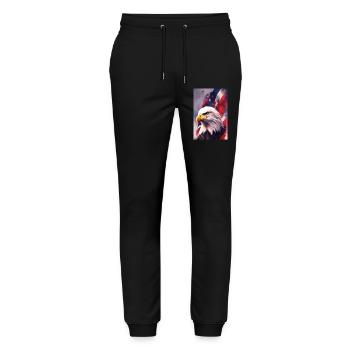 Bald Eagel - Patriotic - Stanley/Stella Mover Unisex Organic Jogging Trousers - black - Front - Marisol (170cm) & Nik (191cm)