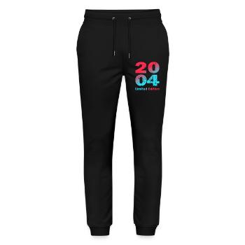 Birthday born in 2004 limited edition Shirt - Stanley/Stella Mover Unisex Organic Jogging Trousers - black - Front - Marisol (170cm) & Nik (191cm)
