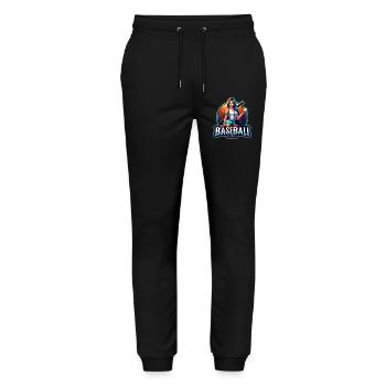 Baseball Queen Retro Illustration - Stanley/Stella Mover Unisex Organic Jogging Trousers - black - Front - Marisol (170cm) & Nik (191cm)