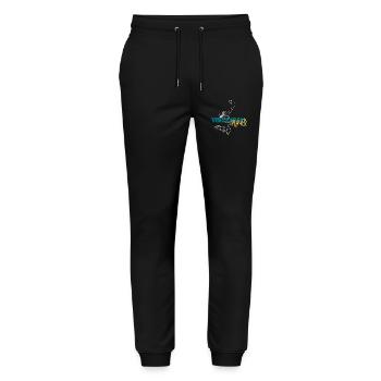 Volley Dive: Dynamisches Spielerduo - Stanley/Stella Unisex Bio Jogginghose Mover  - Schwarz - Vorne - Marisol (170cm) & Nik (191cm)